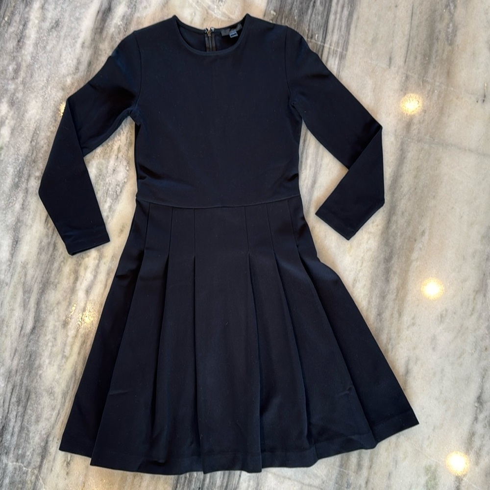 J.crew black sweater fit and flare dress long sleeve -size 0